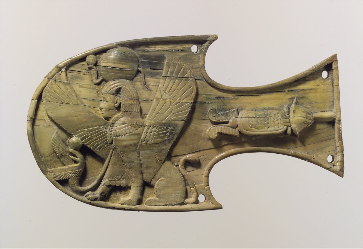 Oturan bir sfenks ile kabartma olarak oyulmuş at feneri, MÖ 8. yy. by Neo Assyrian Neo Assyrian