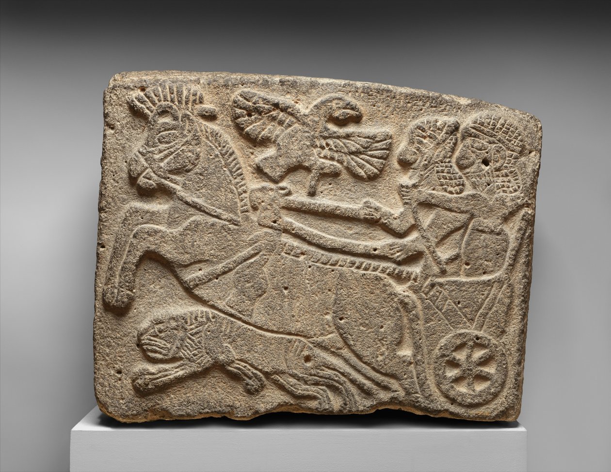 Ortostat kabartması:aslan avı sahnesi, MÖ 9. yy (boyalı bazalt) by Neo Hittite Neo Hittite