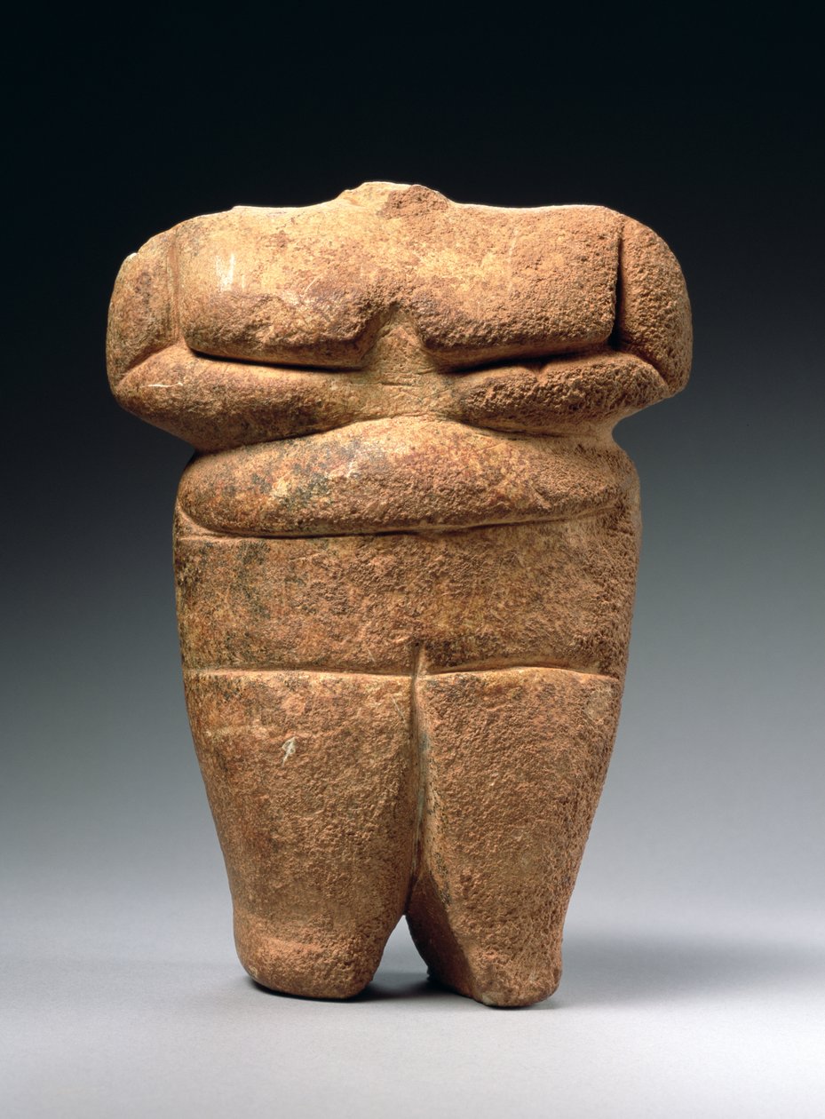 Neolitik figür, Yunanistan, yaklaşık MÖ 4500-4000 (kireçtaşı) by Neolithic