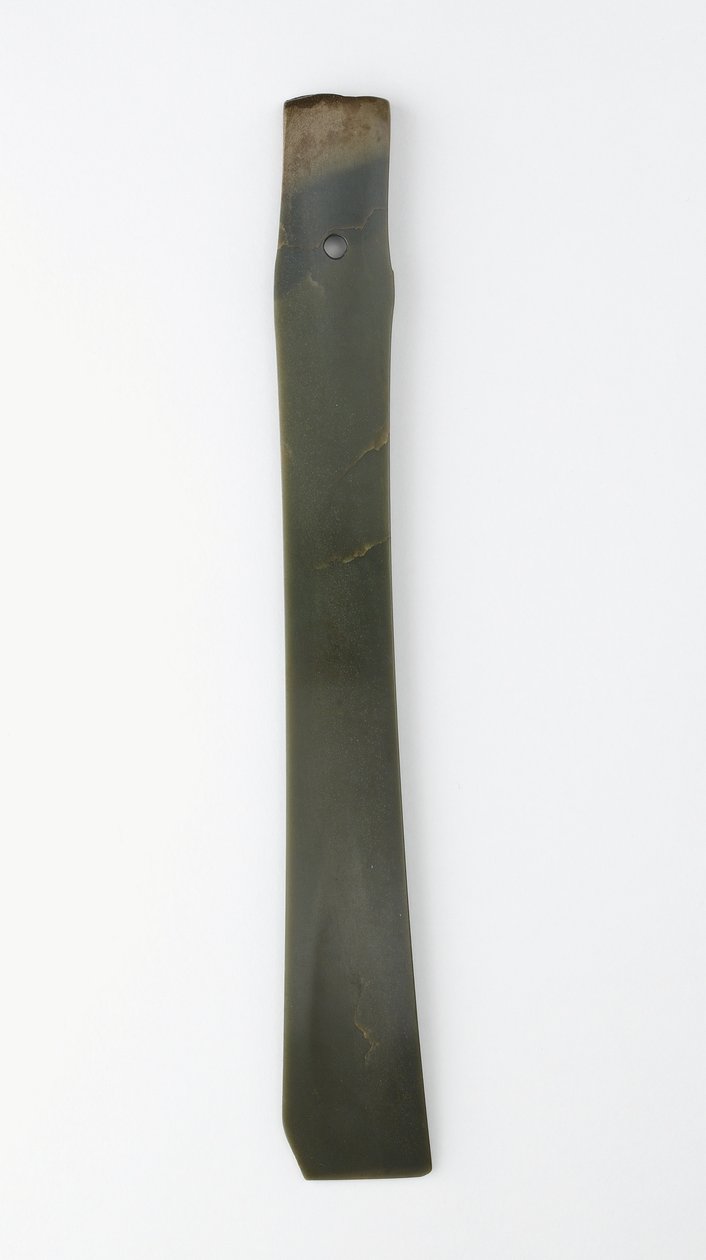 Çatallı keski (zhang) Qijia kültürü (yeşim (nefrit)) by Neolithic Period Chinese School