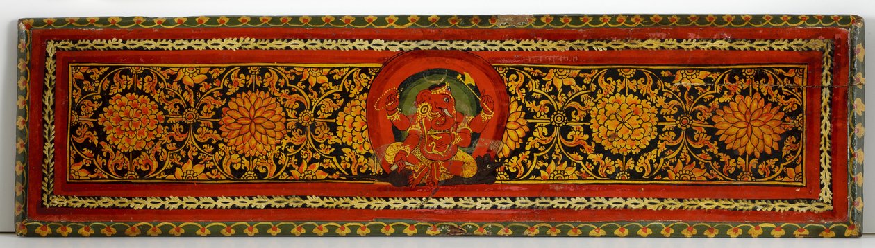 Shaiva el yazmasından kitap kapağı (ahşap üzerine opak wc) by Nepalese School
