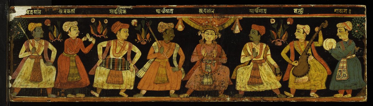 Bir tiyatro metninin el yazmasından kitap kapağı (ahşap üzerine wc) by Nepalese School