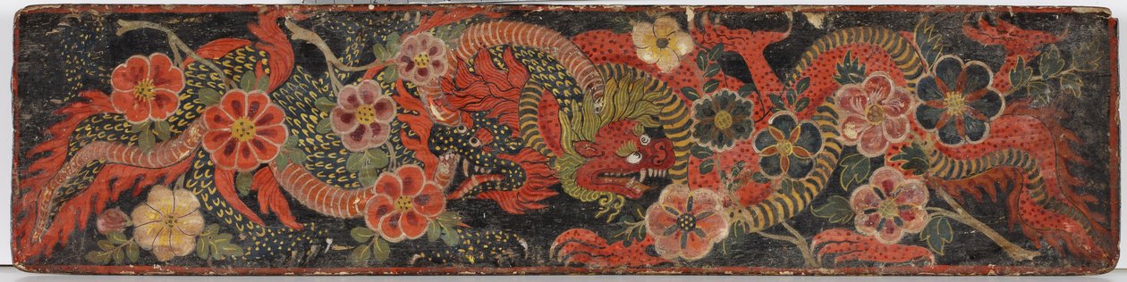 Budist el yazması kapağı, 1659 (ahşap üzerine opak klozet) by Nepalese School