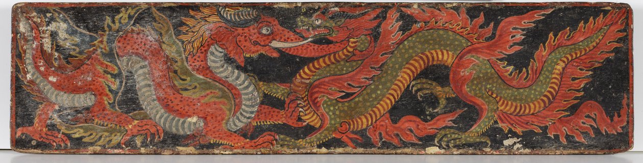 Budist el yazması kapağı, 1659 (ahşap üzerine opak klozet) by Nepalese School