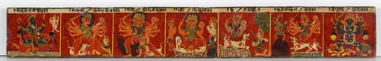 Devimahatmya el yazması kapak (ahşap üzeri opak klozet) by Nepalese School