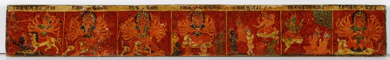 Devimahatmya el yazması kapak (ahşap üzeri opak klozet) by Nepalese School