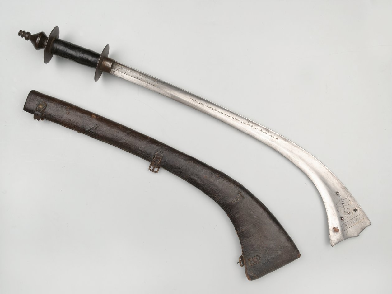Kora kılıcı ve kın by Nepalese School