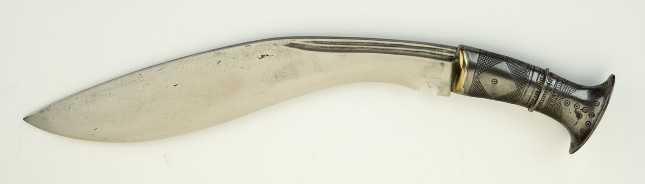 Kukri veya Khukari Bıçağı (çelik, demir ve pirinç) by Nepalese School