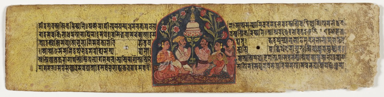 Bir stupaya tapınma, 1659 (kağıt üzerinde opak wc ve mürekkep) by Nepalese School