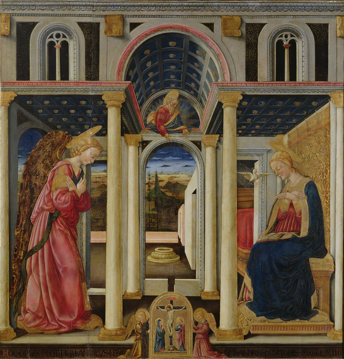 Annunciation, 1464 (tempera on panel) by Neri di Bicci