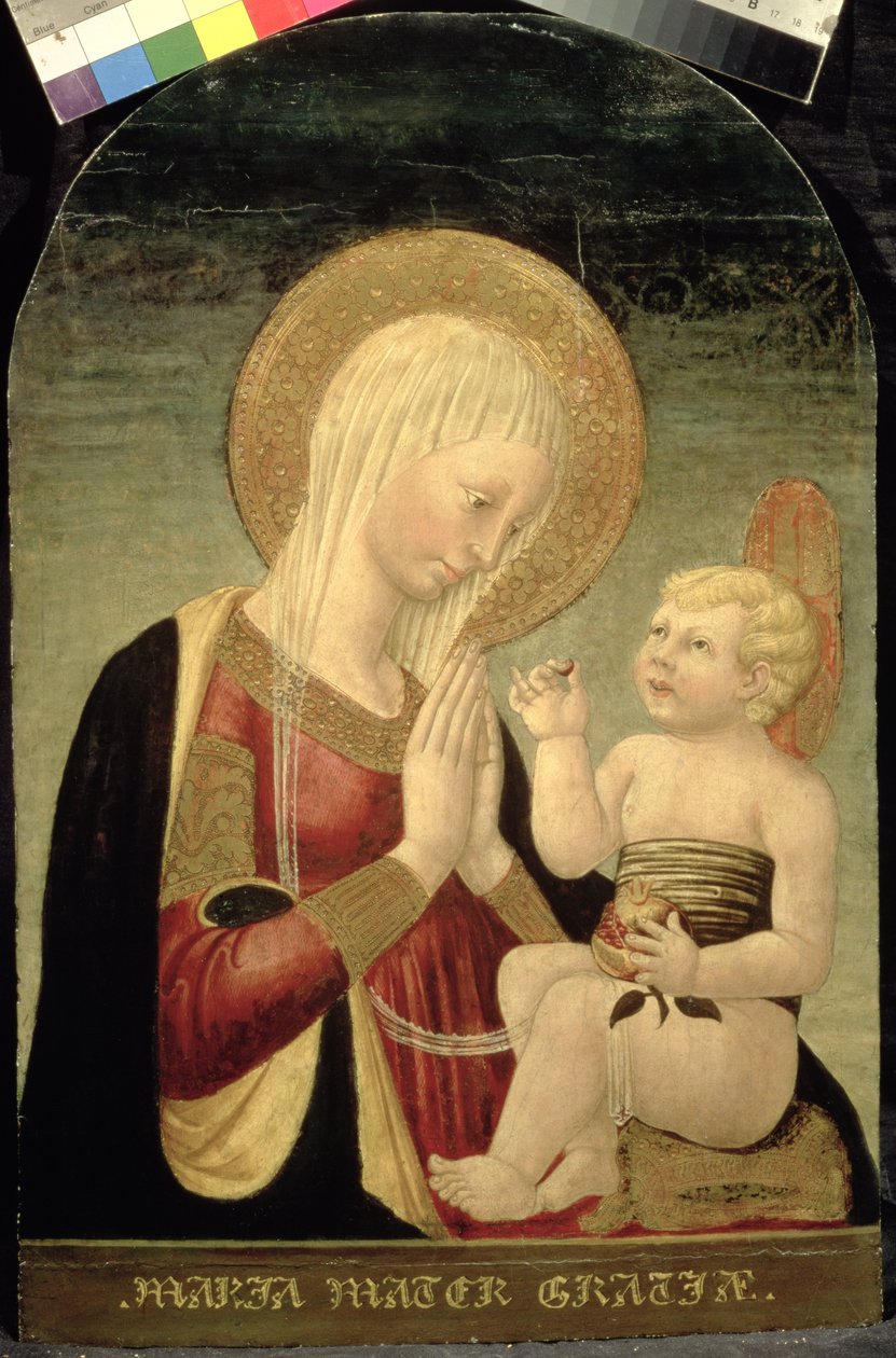 Narlı Madonna ve Çocuk (panelde tempera) by Neri di Bicci