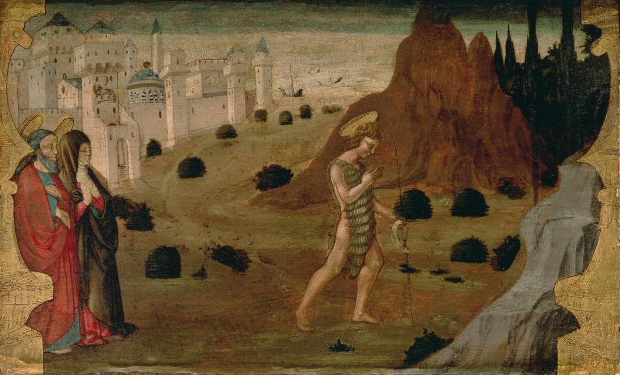 Vaftizci Yahya Çöle Ayrılırken (panelde tempera) by Neri di Bicci