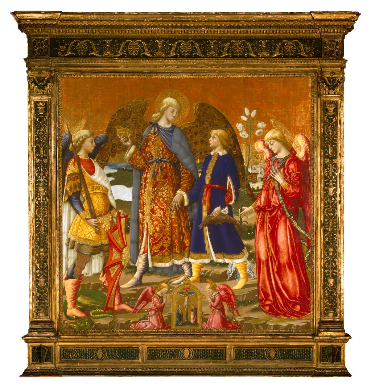 Tobias ve Üç Başmelek, 1471 (panelde tempera, yağ, altın ve gümüş) by Neri di Bicci
