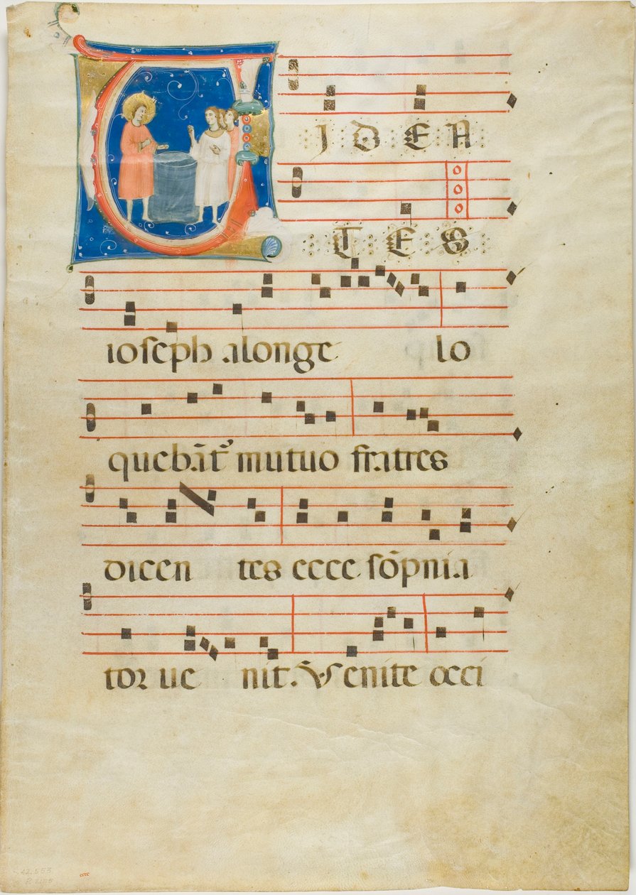 Joseph ve Kardeşleri Kuyuda, Bir Antiphonary'den İlk V by Neri da Rimini
