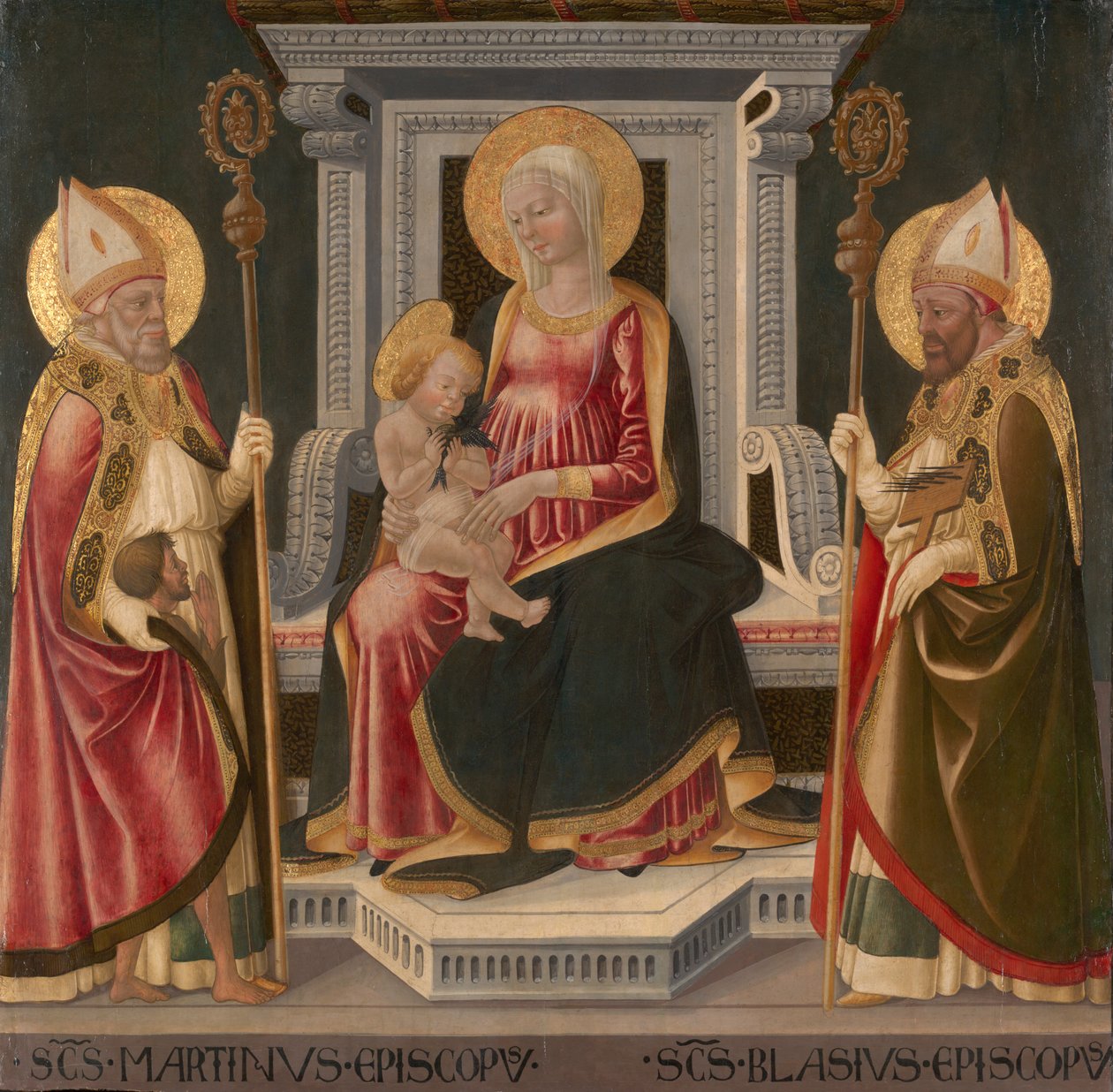 Bakire ve Çocuk, Saints Martin of Tours ve Blaise ile Enthroned by Neri di Bicci