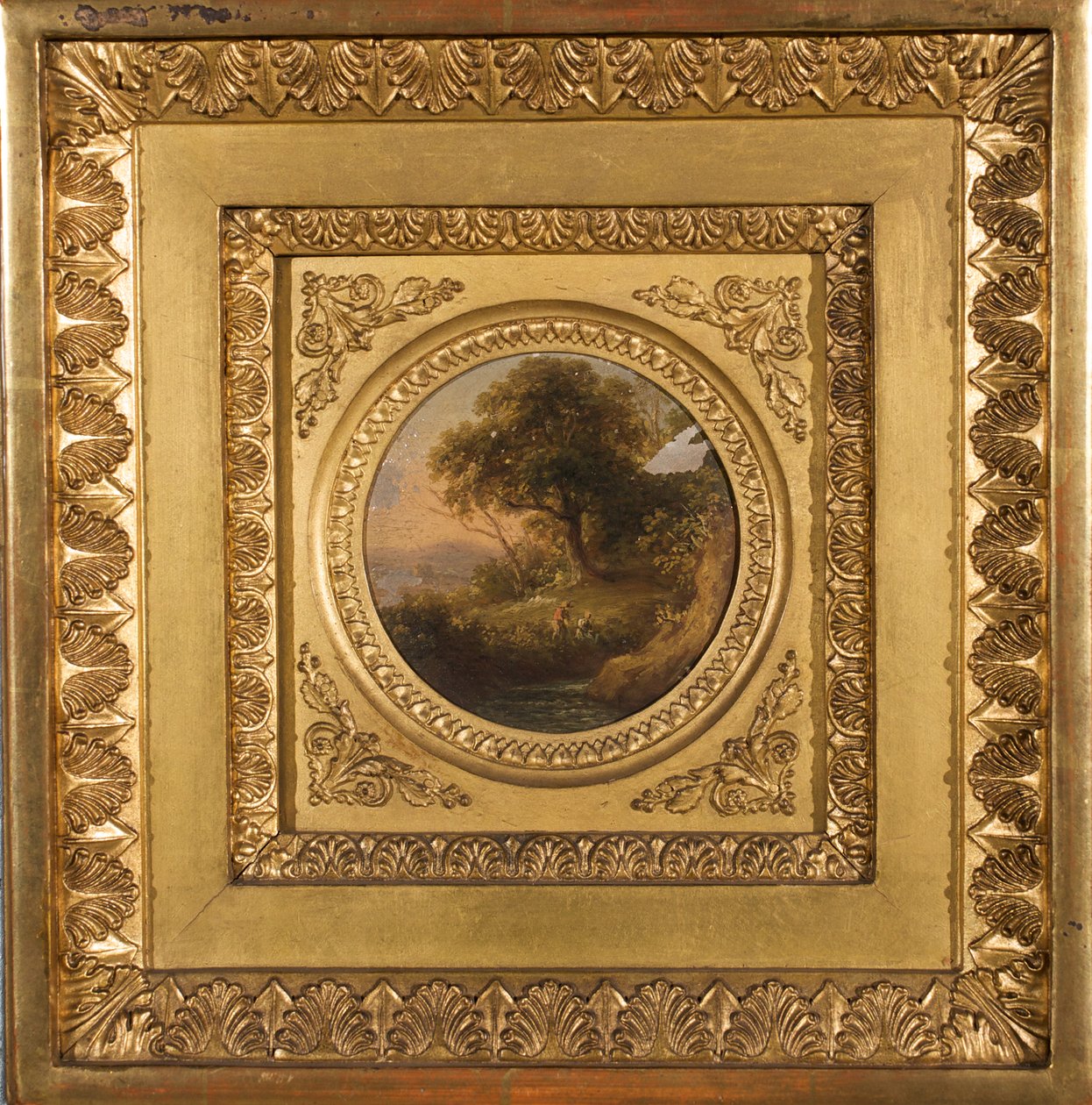 Figüratif personel ile ağaç manzarası by Leopold Blonder