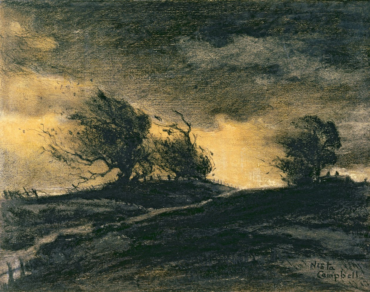 Gece (kağıt üzerine sulu boya) by Nesta Jennings Campbell