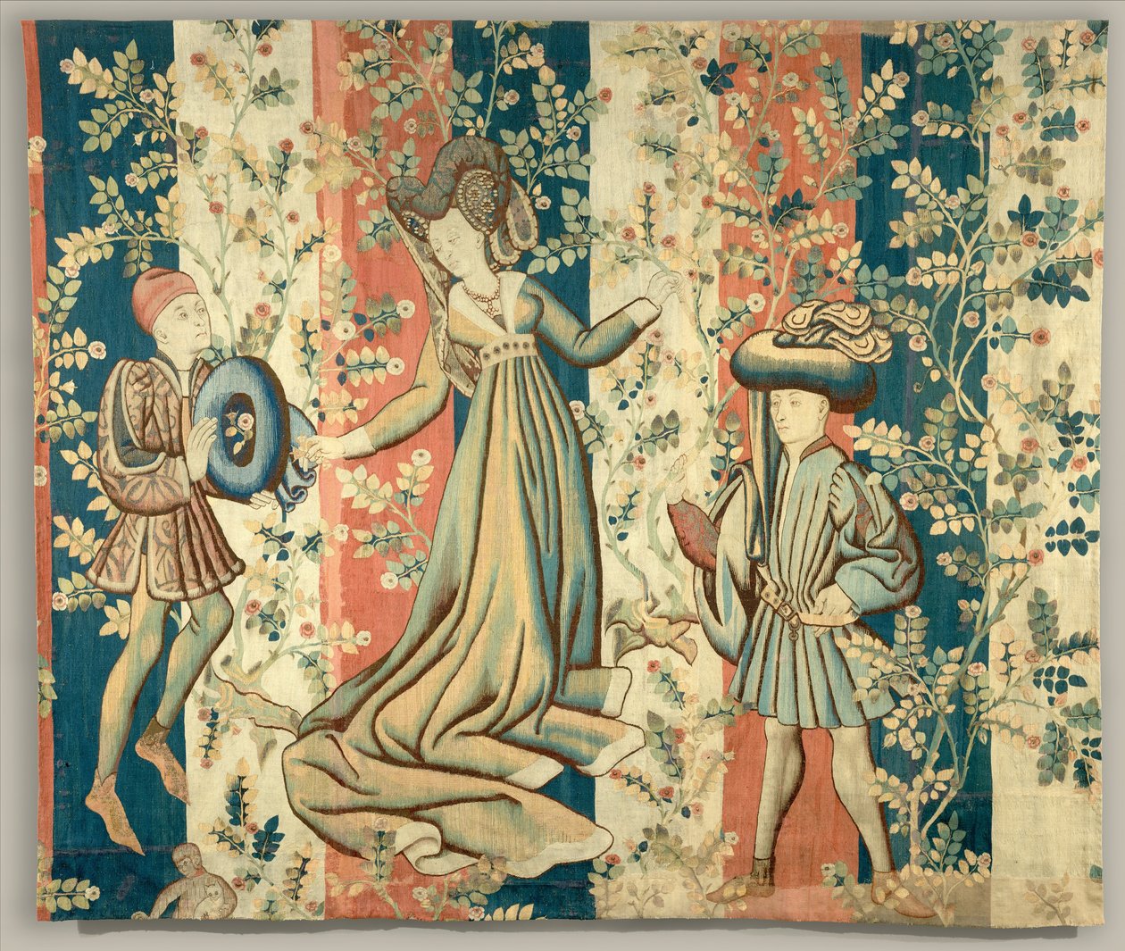 Gül Bahçesindeki Saraylılar: Bir Hanımefendi ve İki Beyefendi, c.1440–50 by Netherlandish School