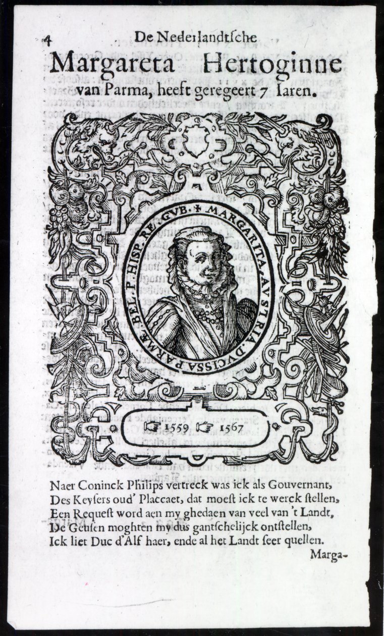 Parma Margaret, Hollanda Valisi (baskı) by Netherlandish School