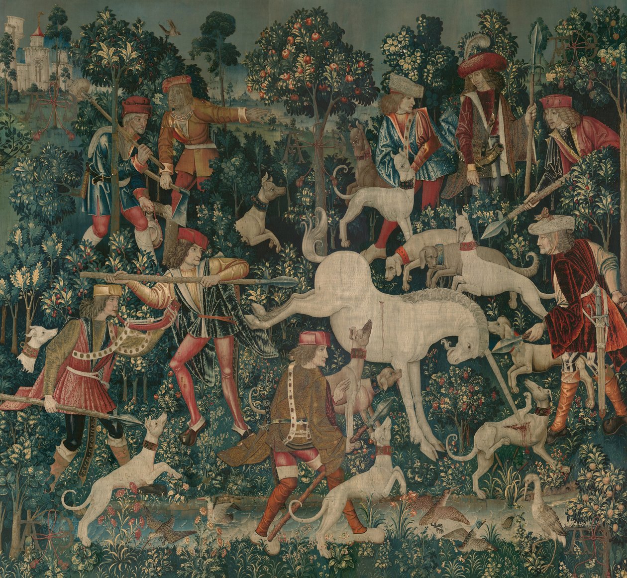 Tek Boynuzlu At Kendini Savunuyor, c.1500 by Netherlandish School