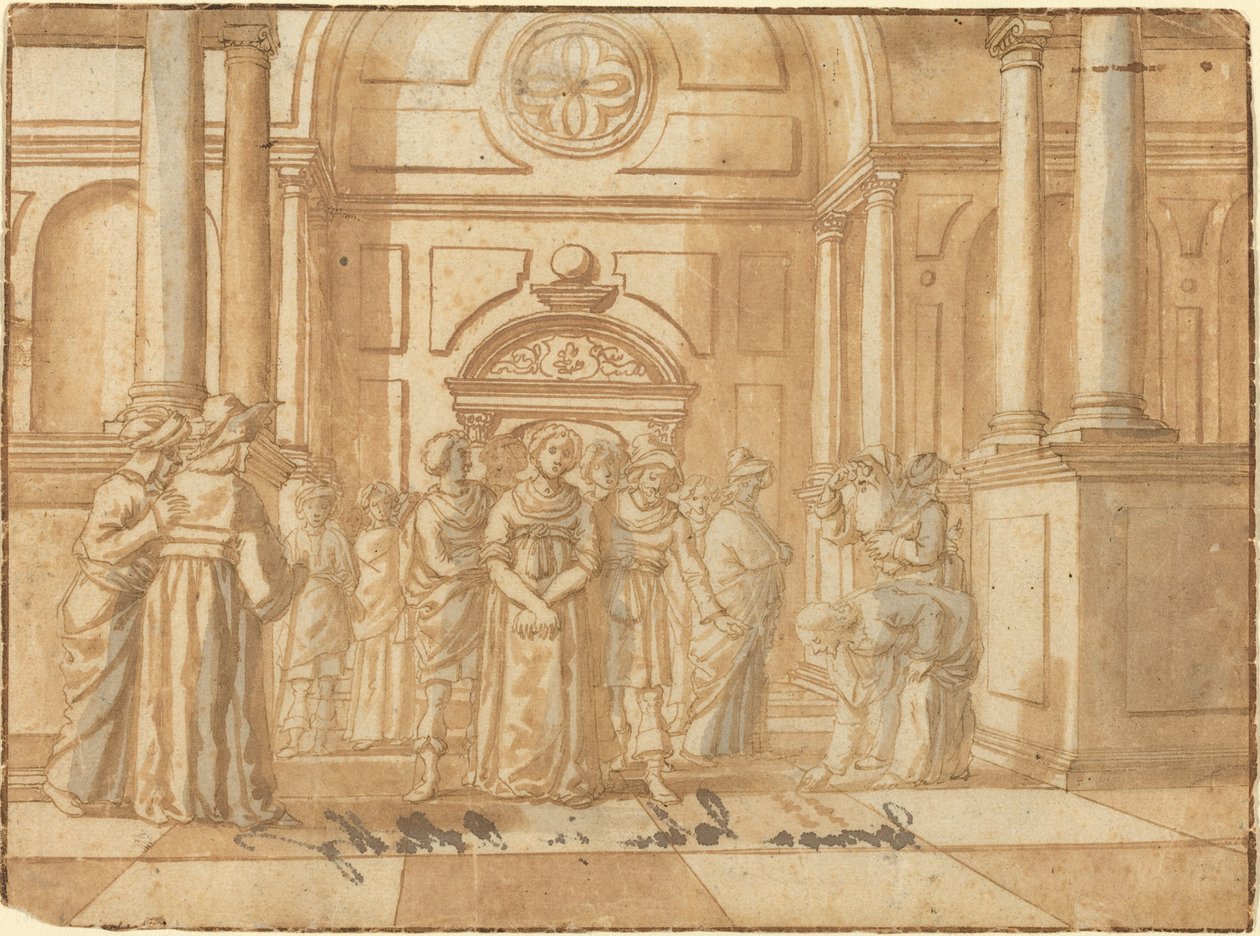 Mesih ve Zina Edilen Kadın by Netherlandish 16th Century