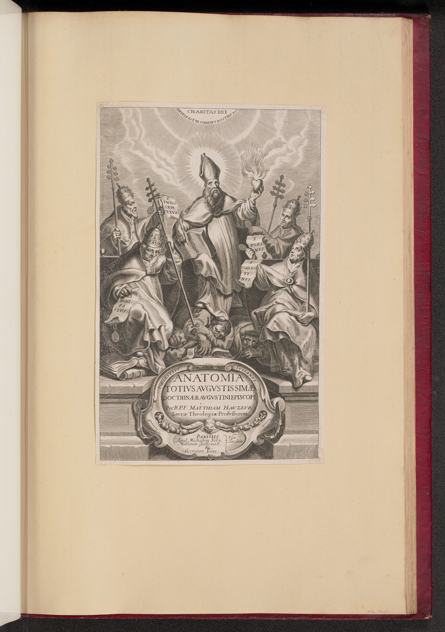 Anatomia Totivs için Başlık Sayfası Avgvstissimi Doktrini Avgvstina by Netherlandish 17th Century after Cornelis Galle I after Sir Peter Paul Rubens