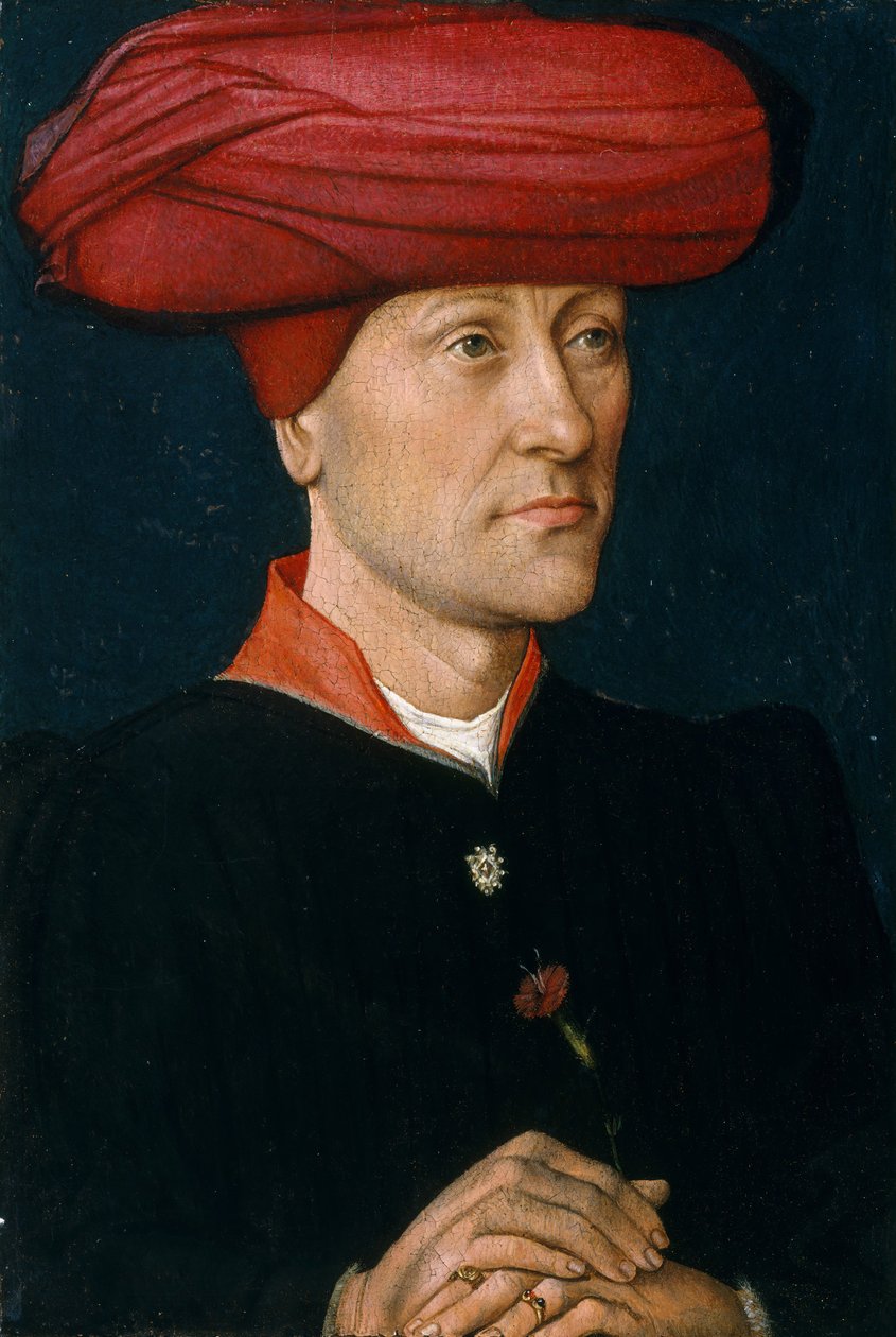 Bir Şaperondaki Bir Adamın Portresi. by Netherlandish Painter