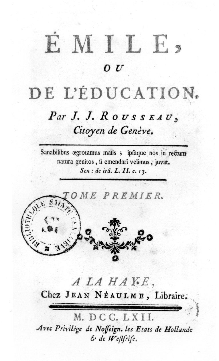 Jean-Jacques Rousseau tarafından Emile için ön eser, 1762 by Netherlandish School