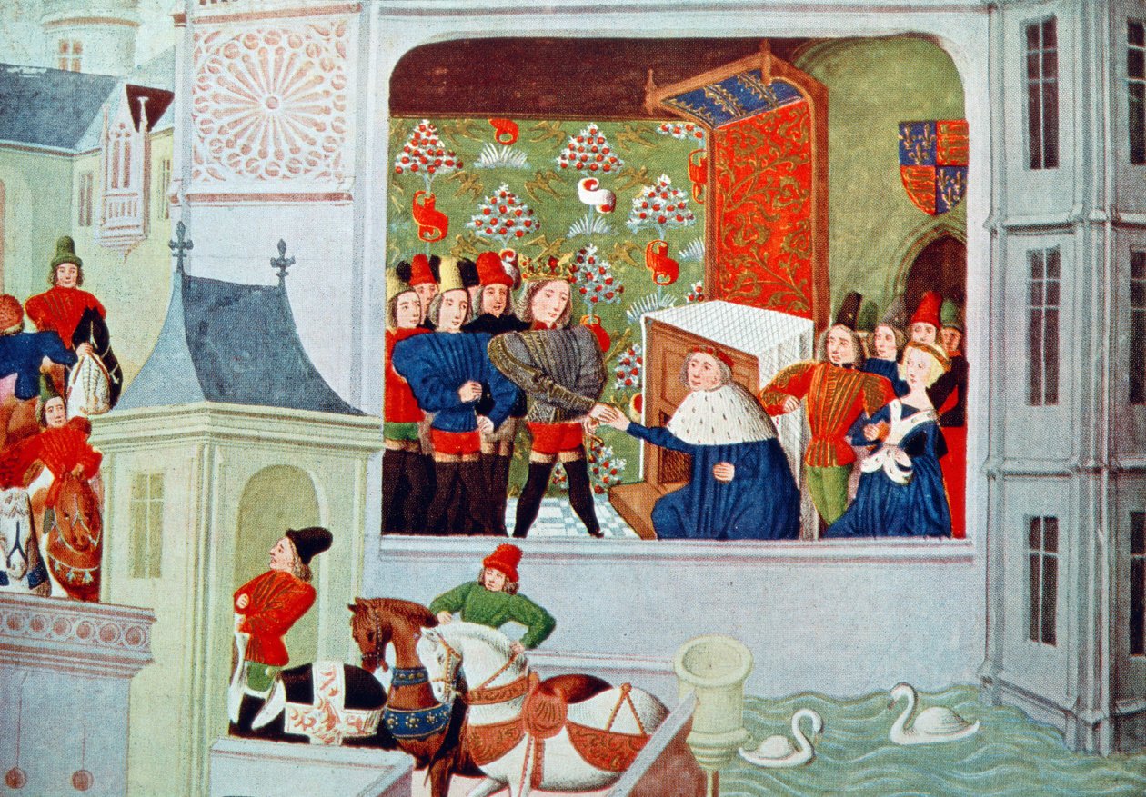 Harl 4380 f.117 Richard II ve Gloucester Dükü