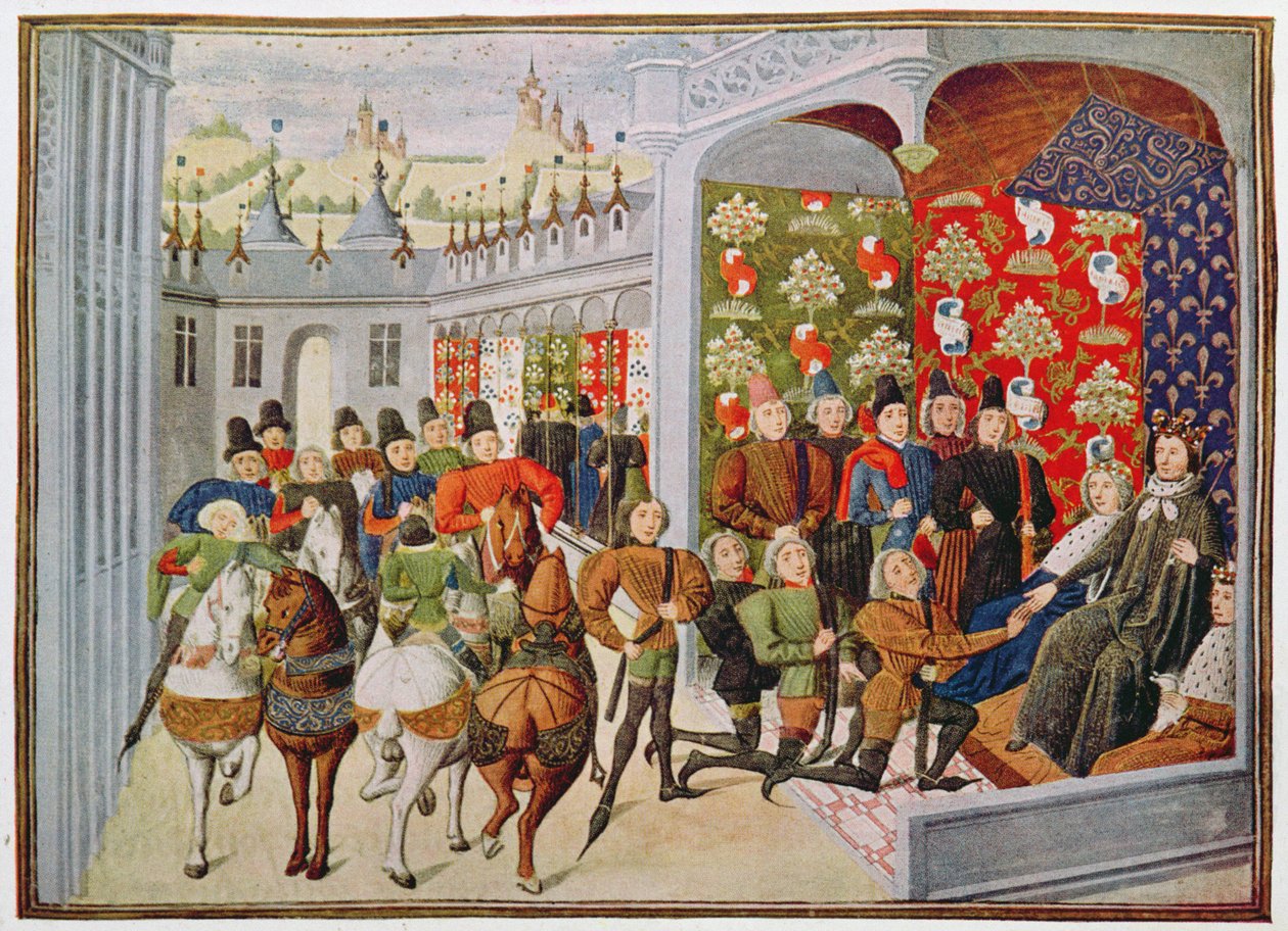 Harl 4380 f.40 Fransa Kralı Charles VI, İngiliz elçilerini 