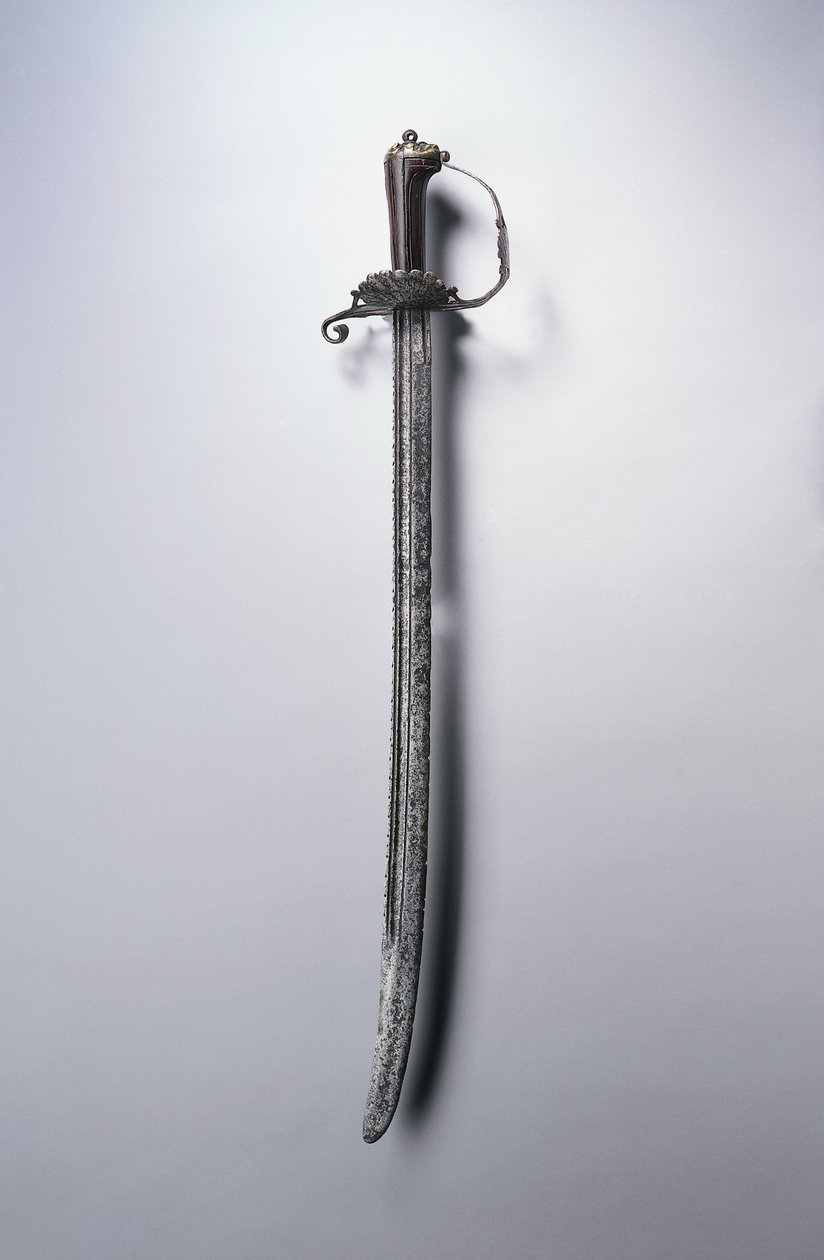 Av kılıcı, c.1700 (çelik, ahşap ve pirinç) by Netherlandish School