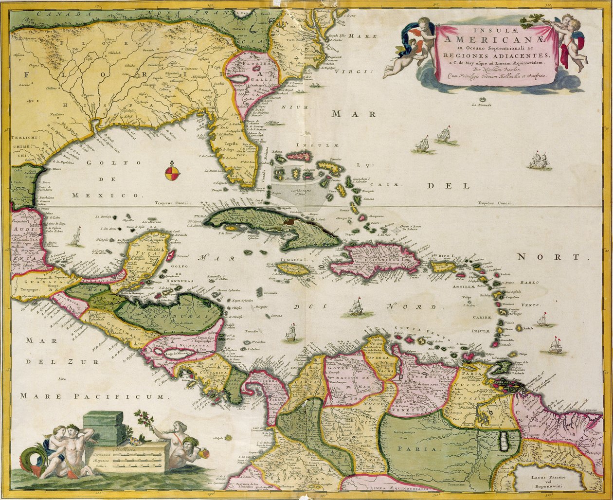 Orta Amerika Haritası by Netherlandish School