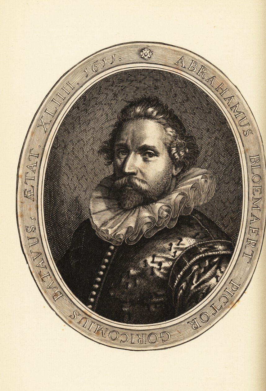 Abraham Bloemaert'in portresi, Hollandalı ressam ve grafiker, oymacı ve oymacı, Haarlem Mannerist by Netherlandish School