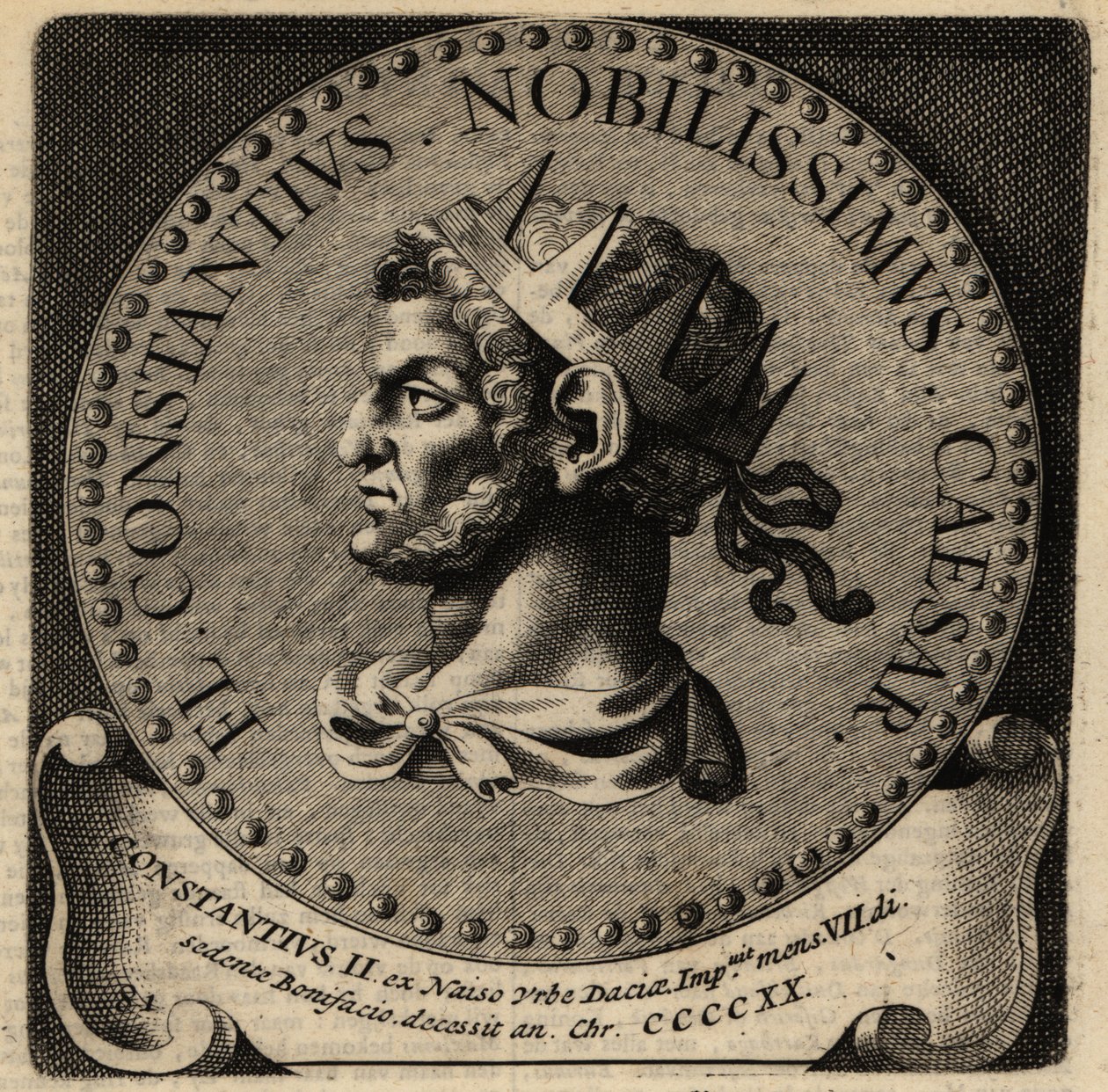 Roma İmparatoru II. Constantius'un portresi. by Netherlandish School