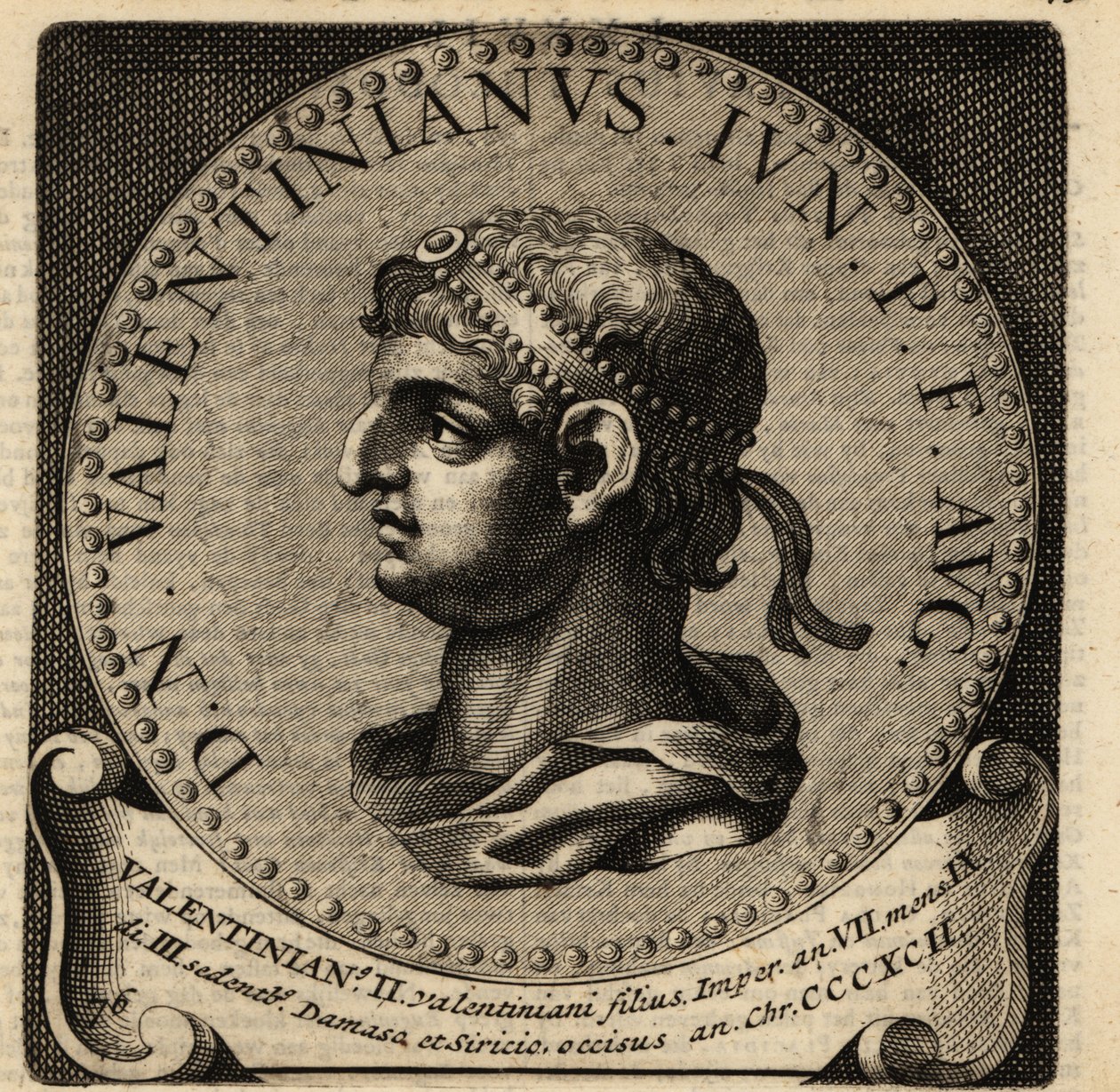 Roma İmparatoru II. Valentinianus'un portresi. by Netherlandish School
