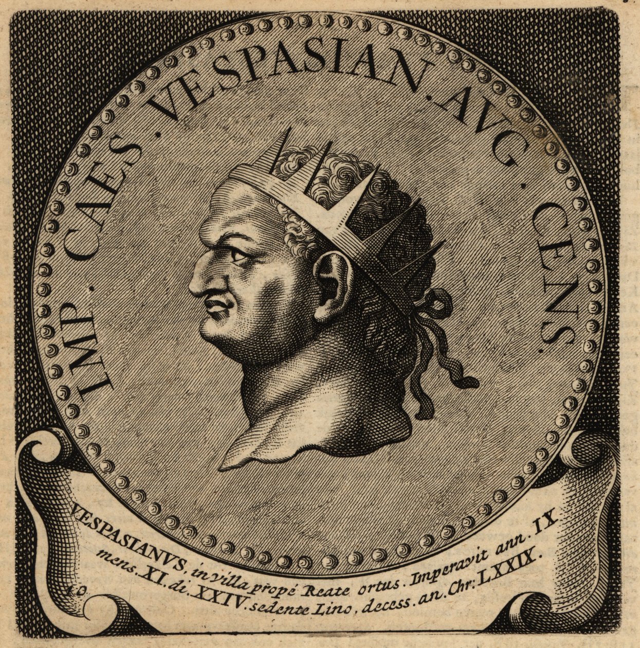 Roma İmparatoru Vespasian'ın portresi. by Netherlandish School