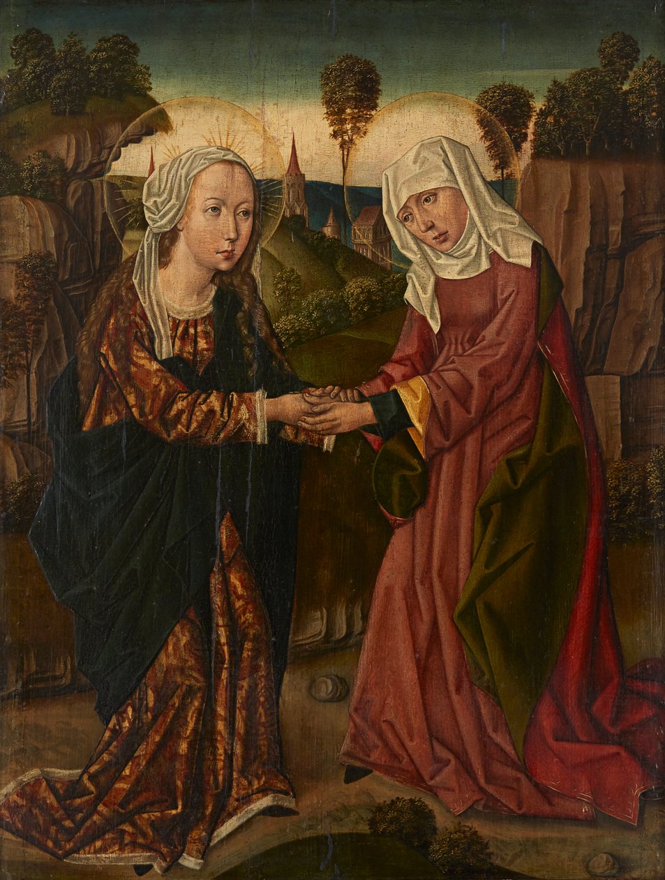 Bakire ve Aziz Elizabeth (panelde yağlı boya) by Netherlandish School
