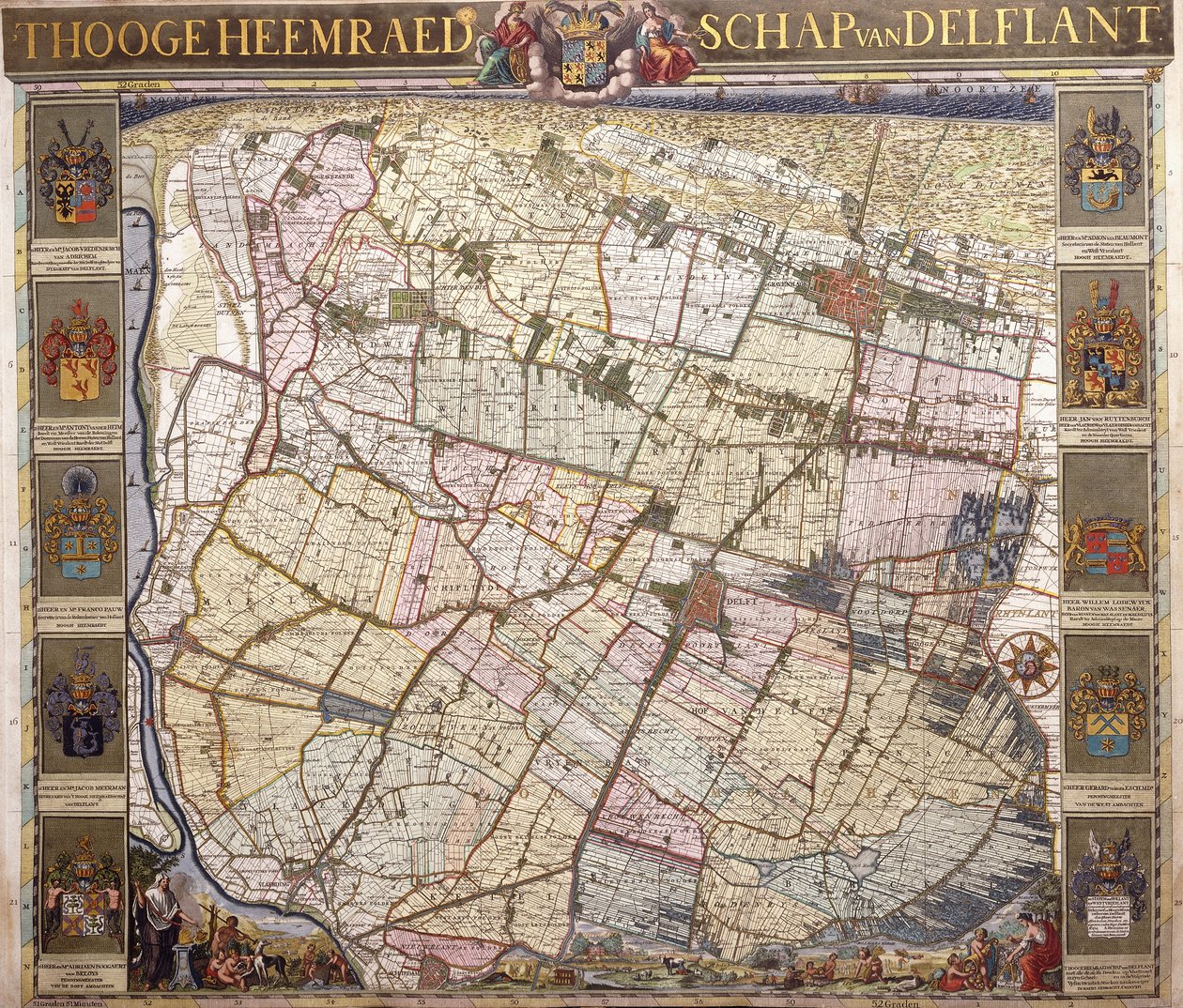 Delftland duvar haritası, 1712 by Netherlandish School