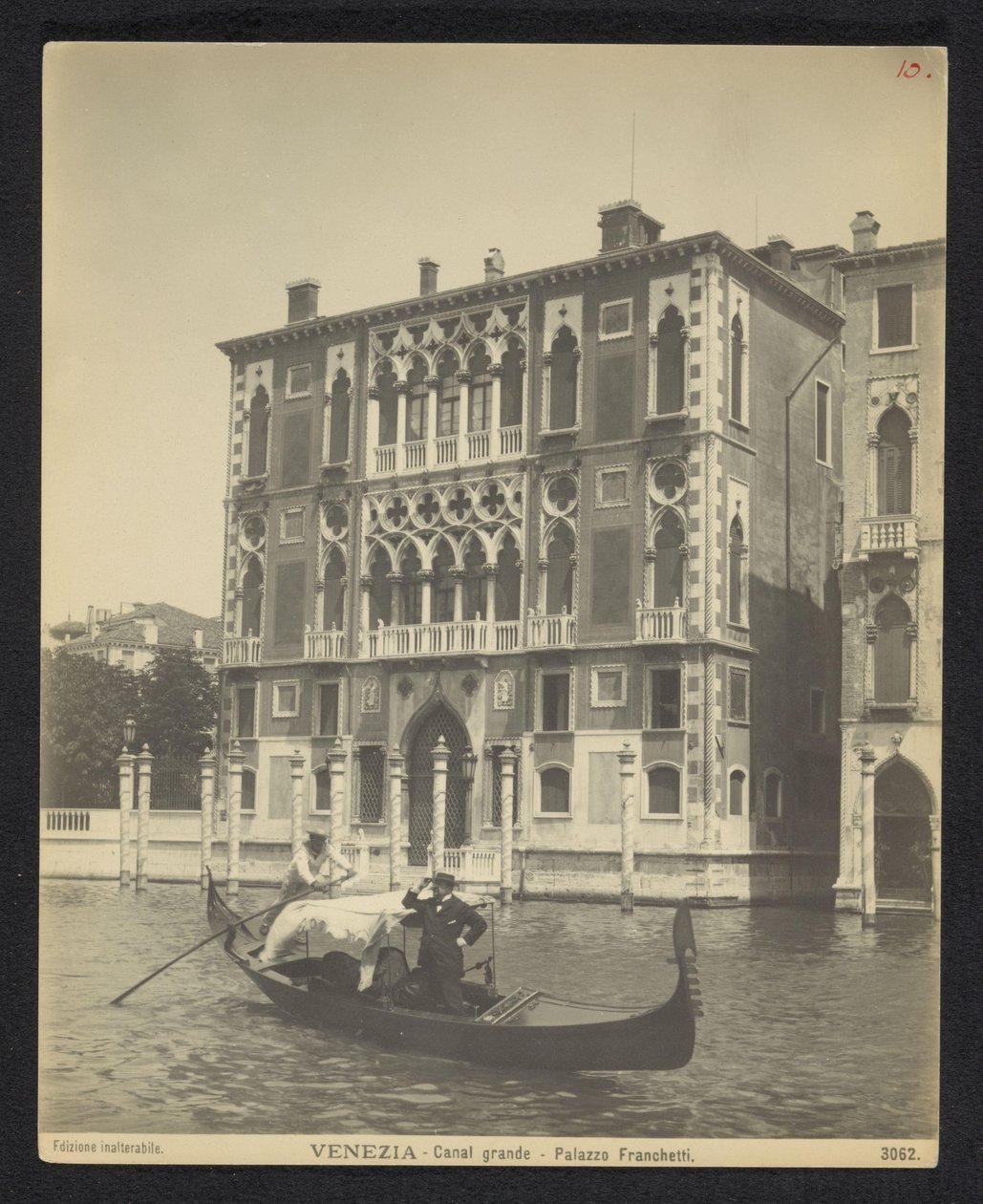 Exterieur van het Palazzo Cavalli-Franchetti te Venetië Venedik - Büyük Kanal - Palazzo Franchetti (nesne üzerindeki başlık) by Neue Photographische Gesellschaft