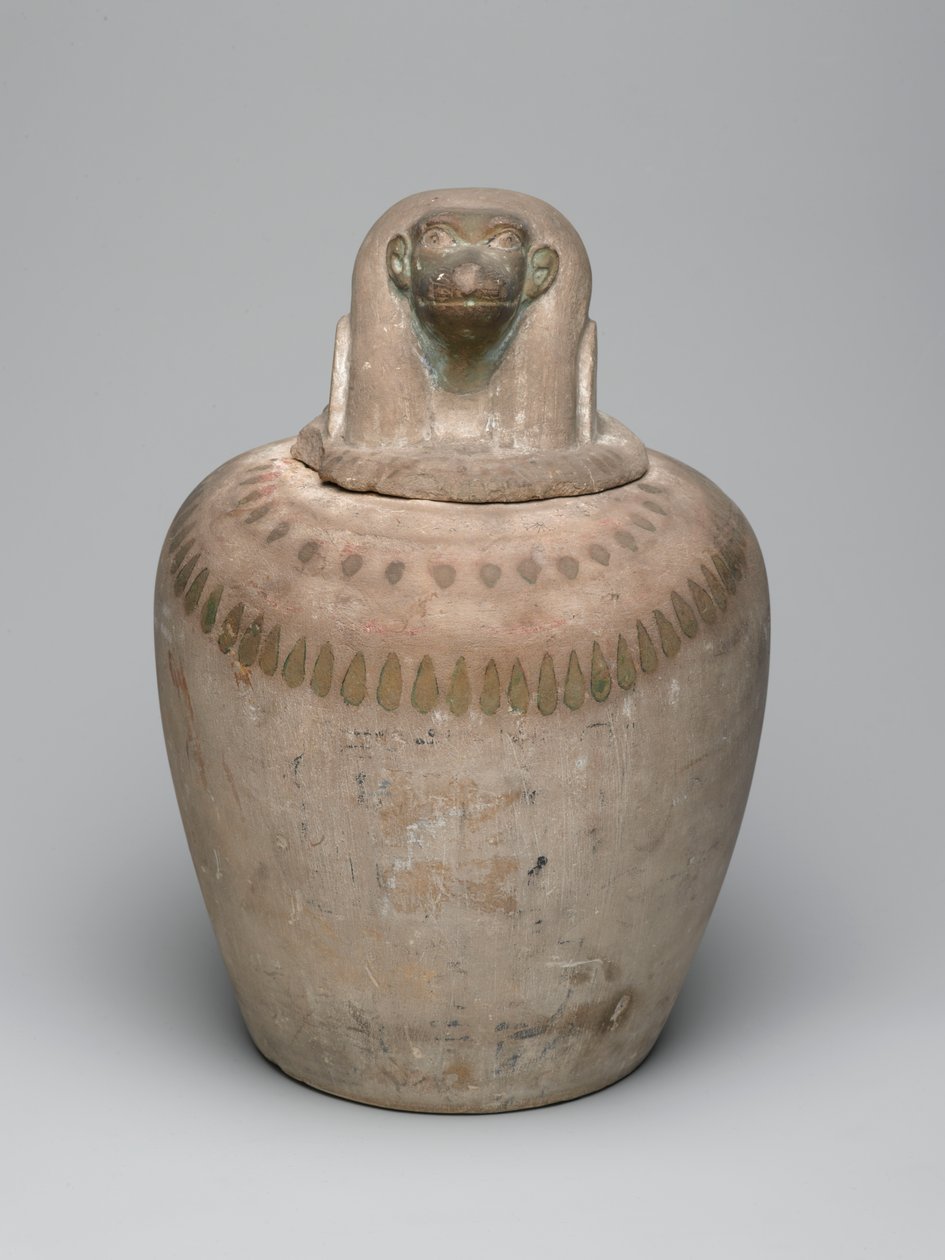 Kanopik kavanoz (kireçtaşı) by New Kingdom Egyptian