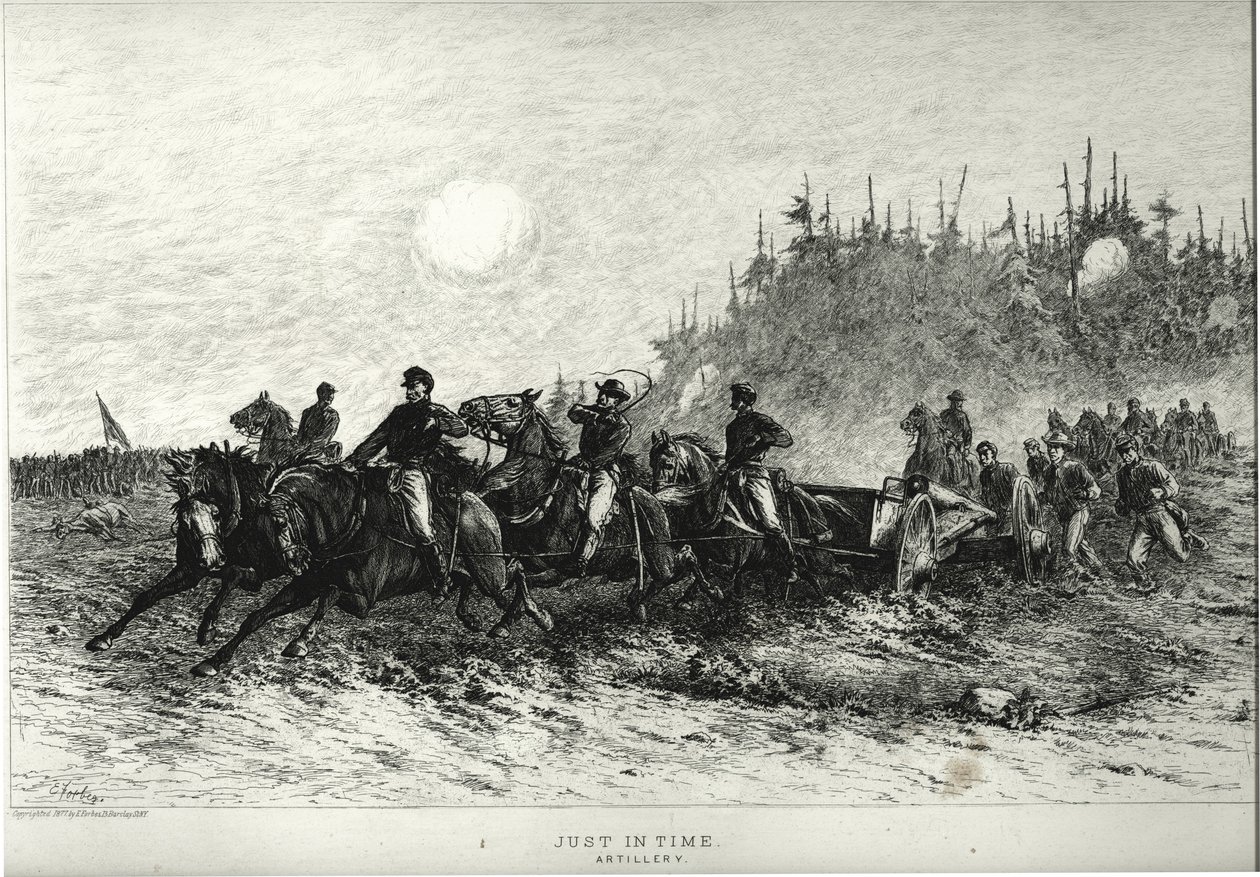 Tam zamanında. Topçu. by Edwin Austin Forbes