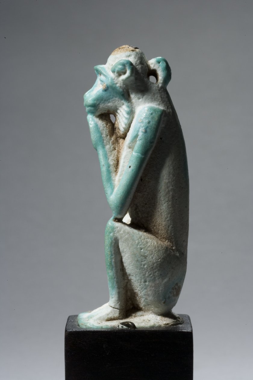 Muska of a Monkey, 18.-19. Hanedan, 1540-1186 (fayans) (ayrıca bkz. 270369) by New Kingdom Egyptian