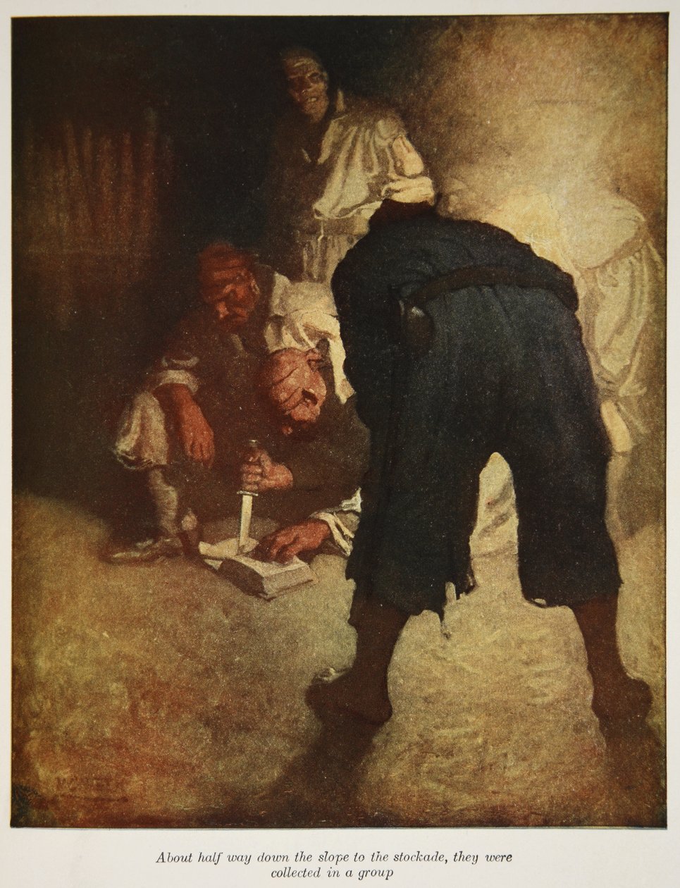 Yokuşun aşağısında, şarampole doğru yarı yolda, bir grup halinde toplandılar, Robert Louis Stevenson tarafından 