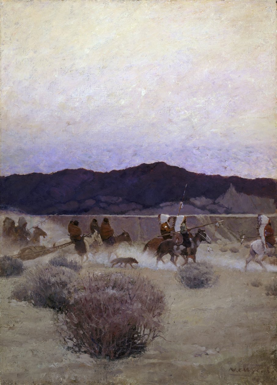 Hareketli Kamp, 1908 by Newell Convers Wyeth