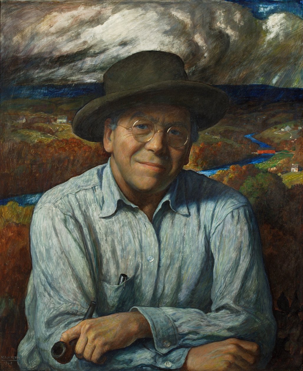 Otoportre, 1940 (jessolu panelde sıcaklık) by Newell Convers Wyeth