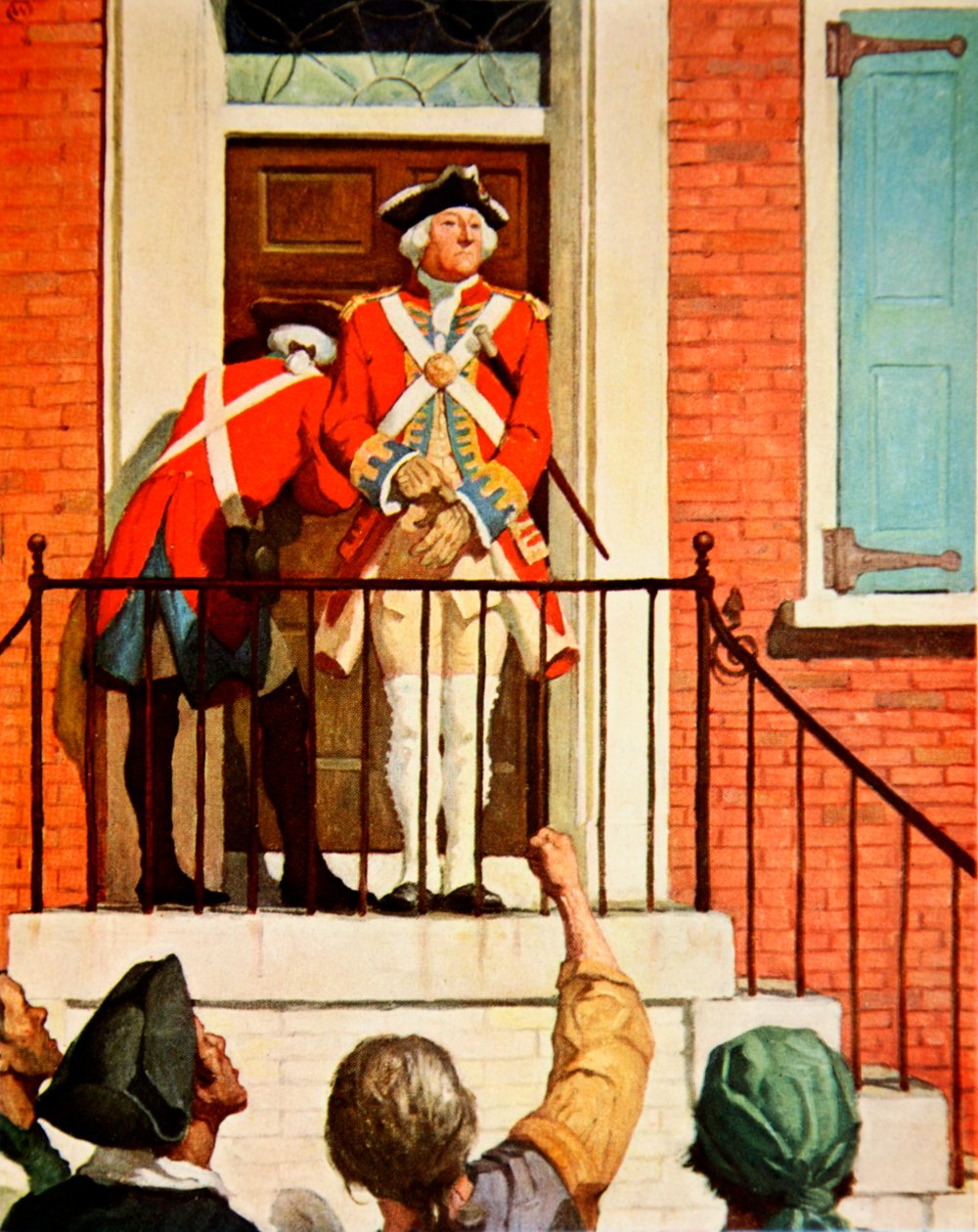 Kaptan Tennant, kalabalık önde (renkli taş) by Newell Convers (after) Wyeth