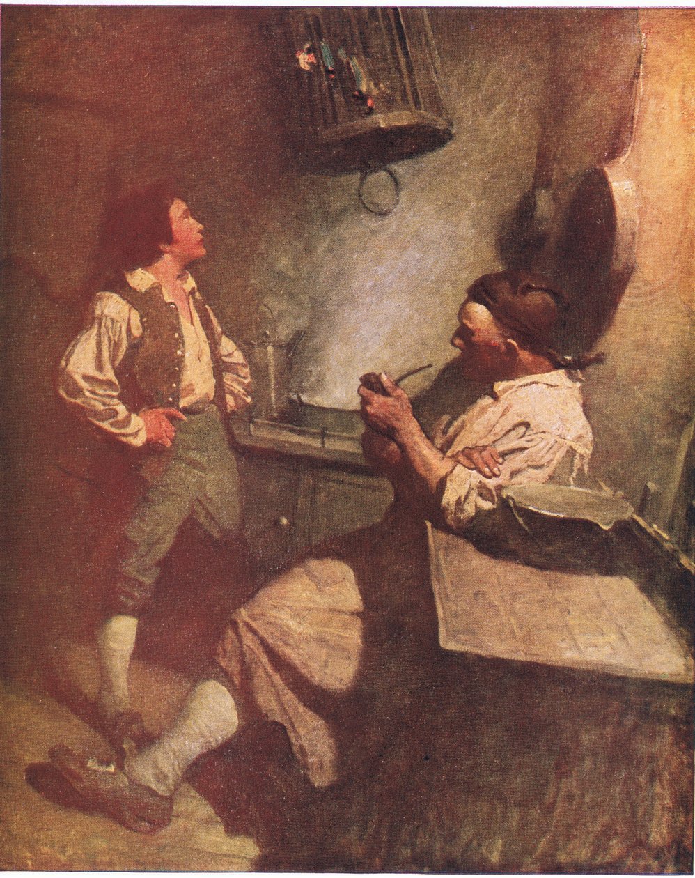 Long John Silver ve Hawkins: Bana karşı nazikti ve beni mutfakta gördüğüne her zaman memnun oldu by Newell Convers Wyeth