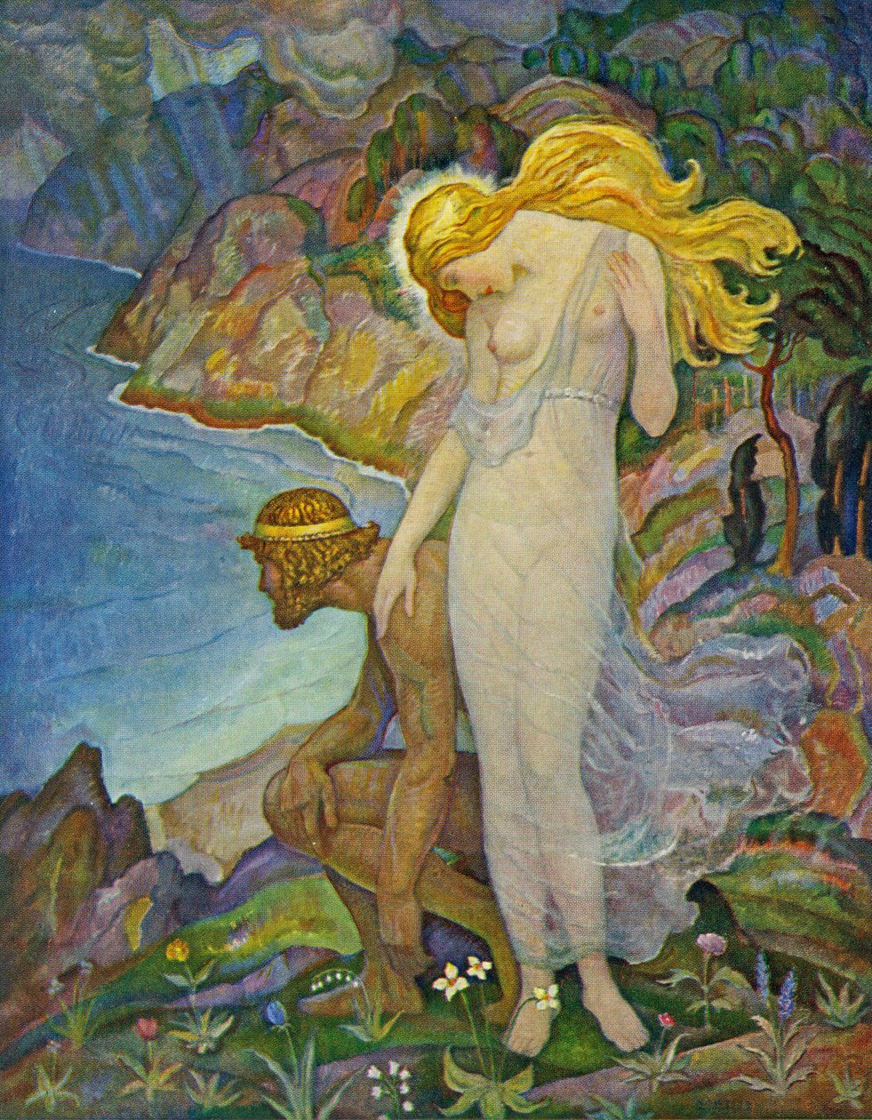 Odysseus ve Kalipso by Newell Convers Wyeth