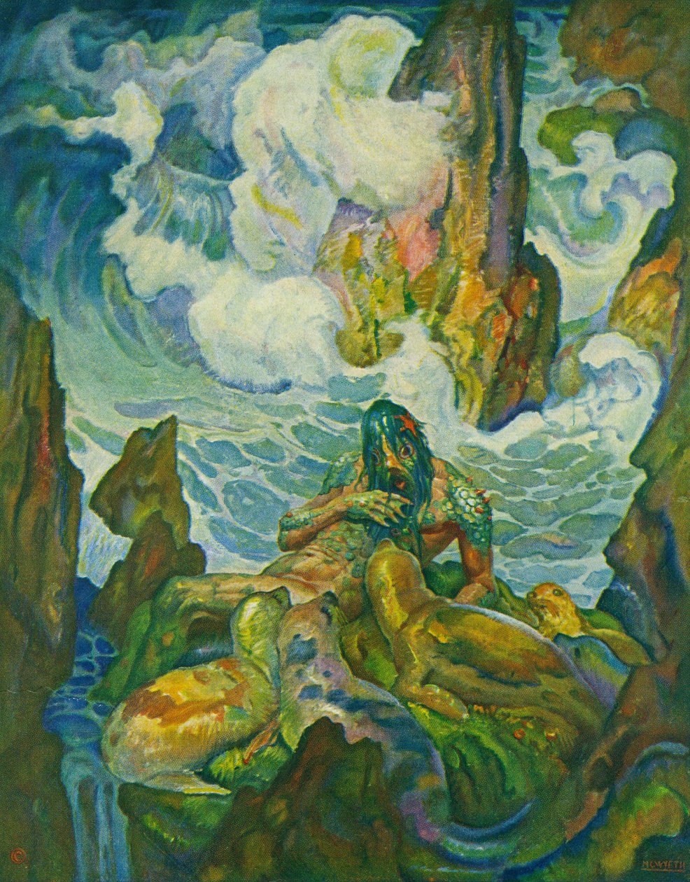 Proteus, denizin yaşlı adamı by Newell Convers Wyeth