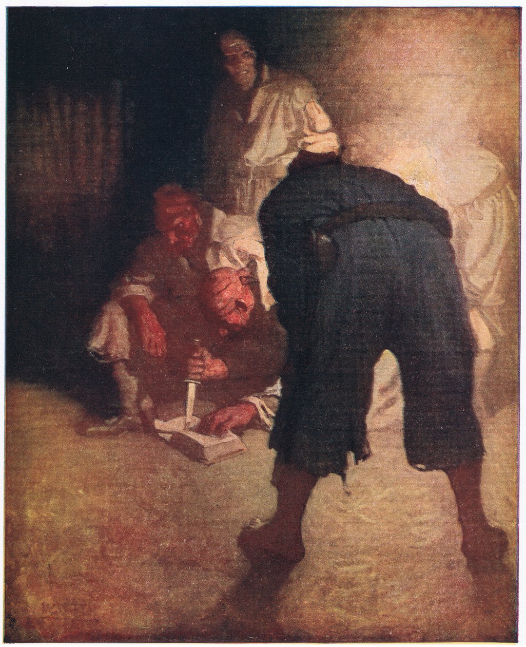 Kara Nokta: Yokuş aşağı inişin yaklaşık yarısında, bir grup halinde toplandılar. by Newell Convers Wyeth
